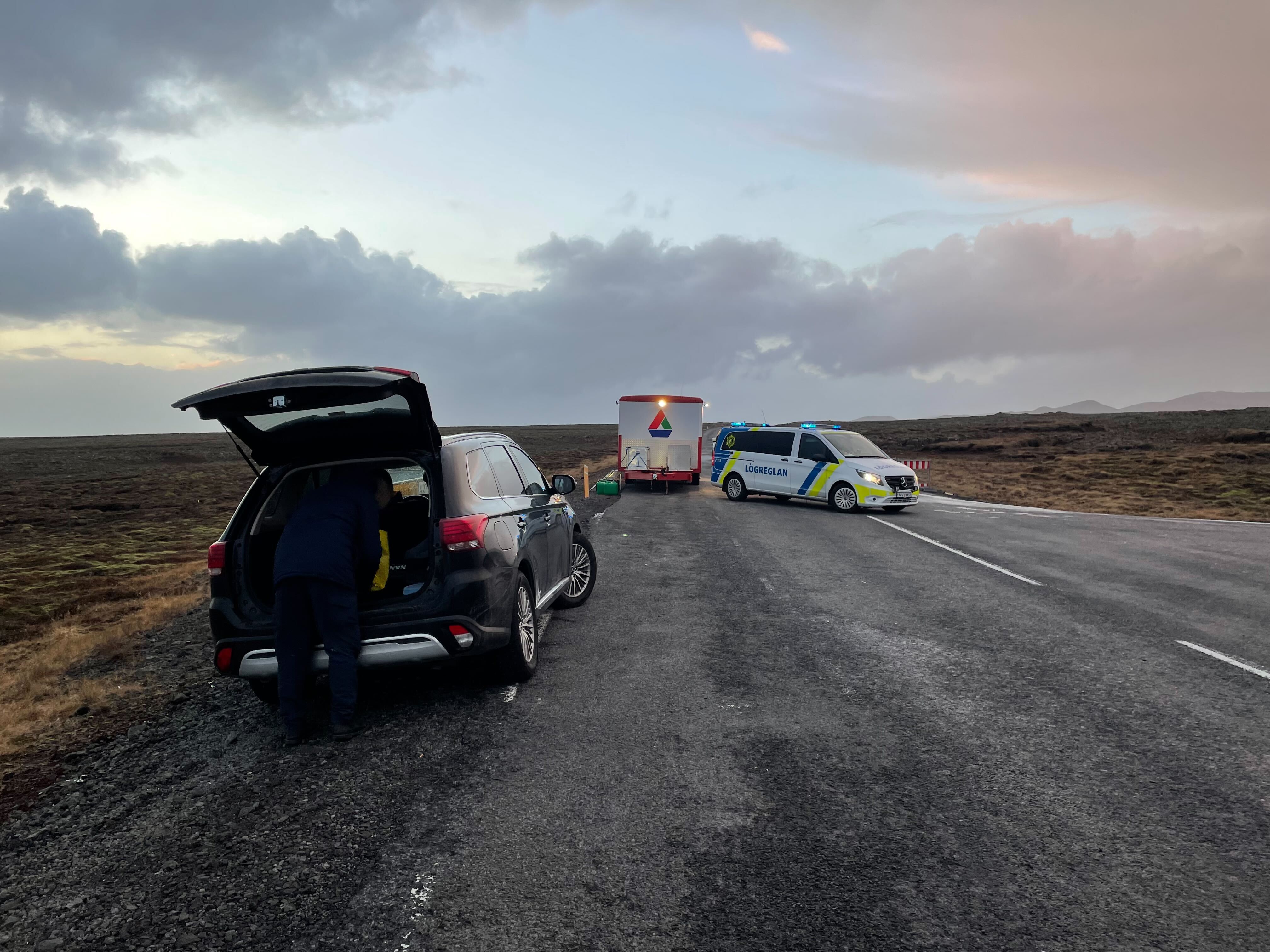 <p>The checkpoint 24km from the town of Grindavik</p>