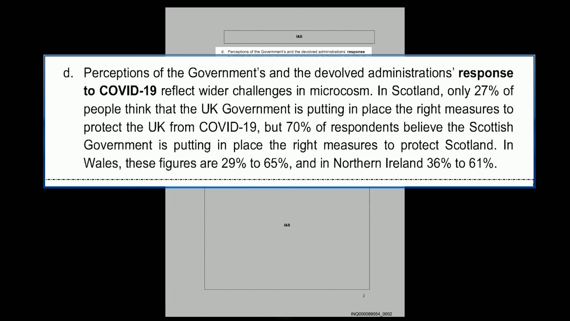 <p>A briefing document drawn up by Michael Gove’s team during the pandemic</p>