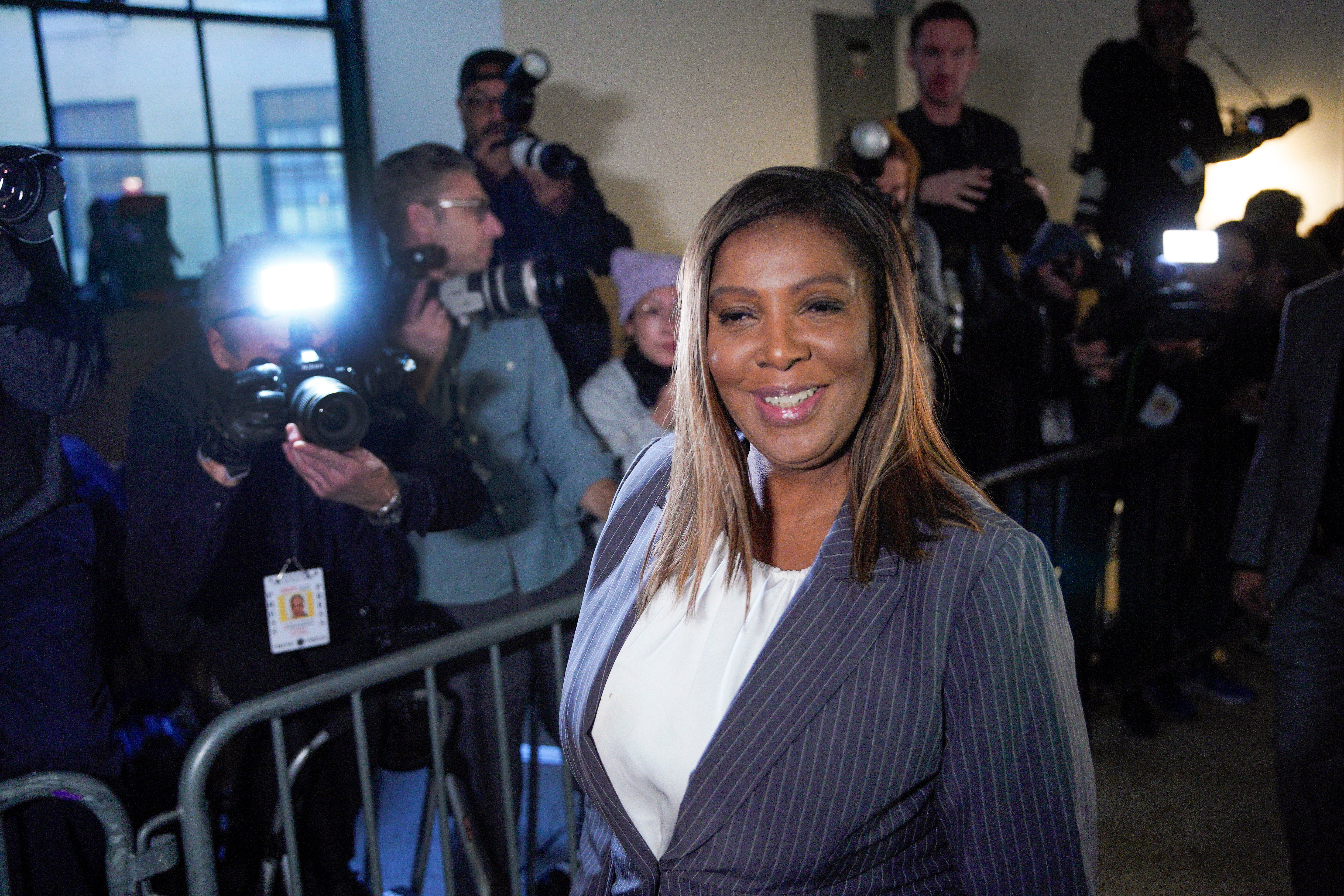 <p>New York Attorney General Letitia James arrives at New York Supreme Court</p>