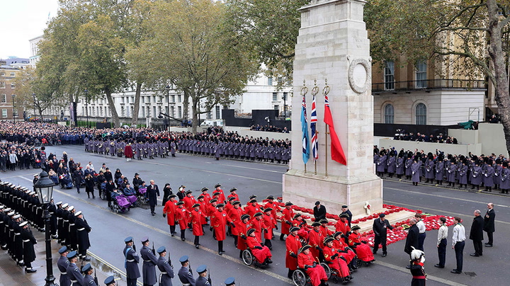 Viewing: Commemorative ceremonies are occurring throughout the United Kingdom for Remembrance Sunday.