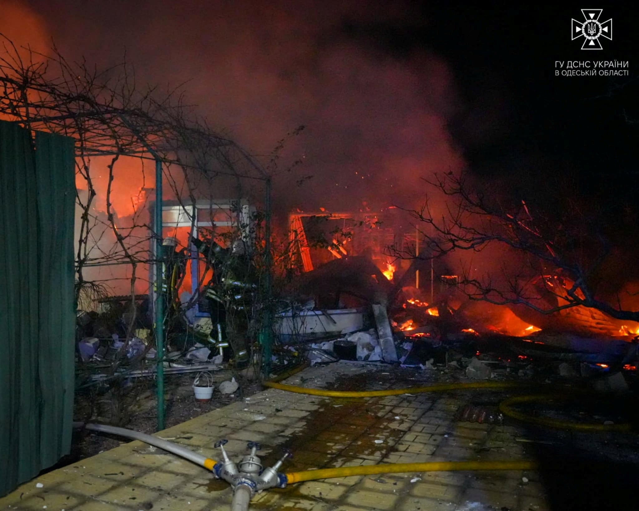 <p>Aftermath of a Russian drone strike in Odesa</p>