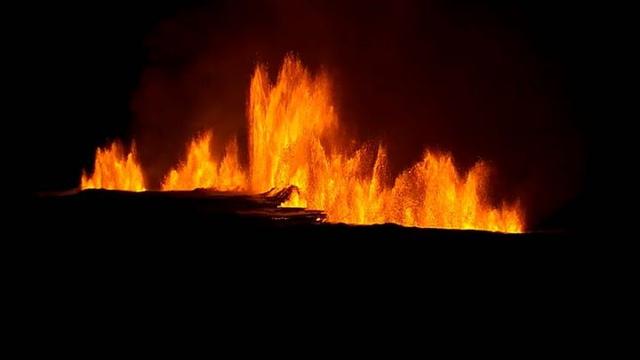 <p>Watch moment Grindavik volcano erupts in Iceland.</p>