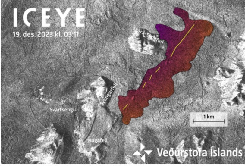 <p>Satellite map of Iceland volcano</p>