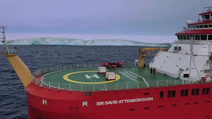 The fortuitous encounter between the research vessel of David Attenborough and the biggest iceberg in the world was deemed fortunate.