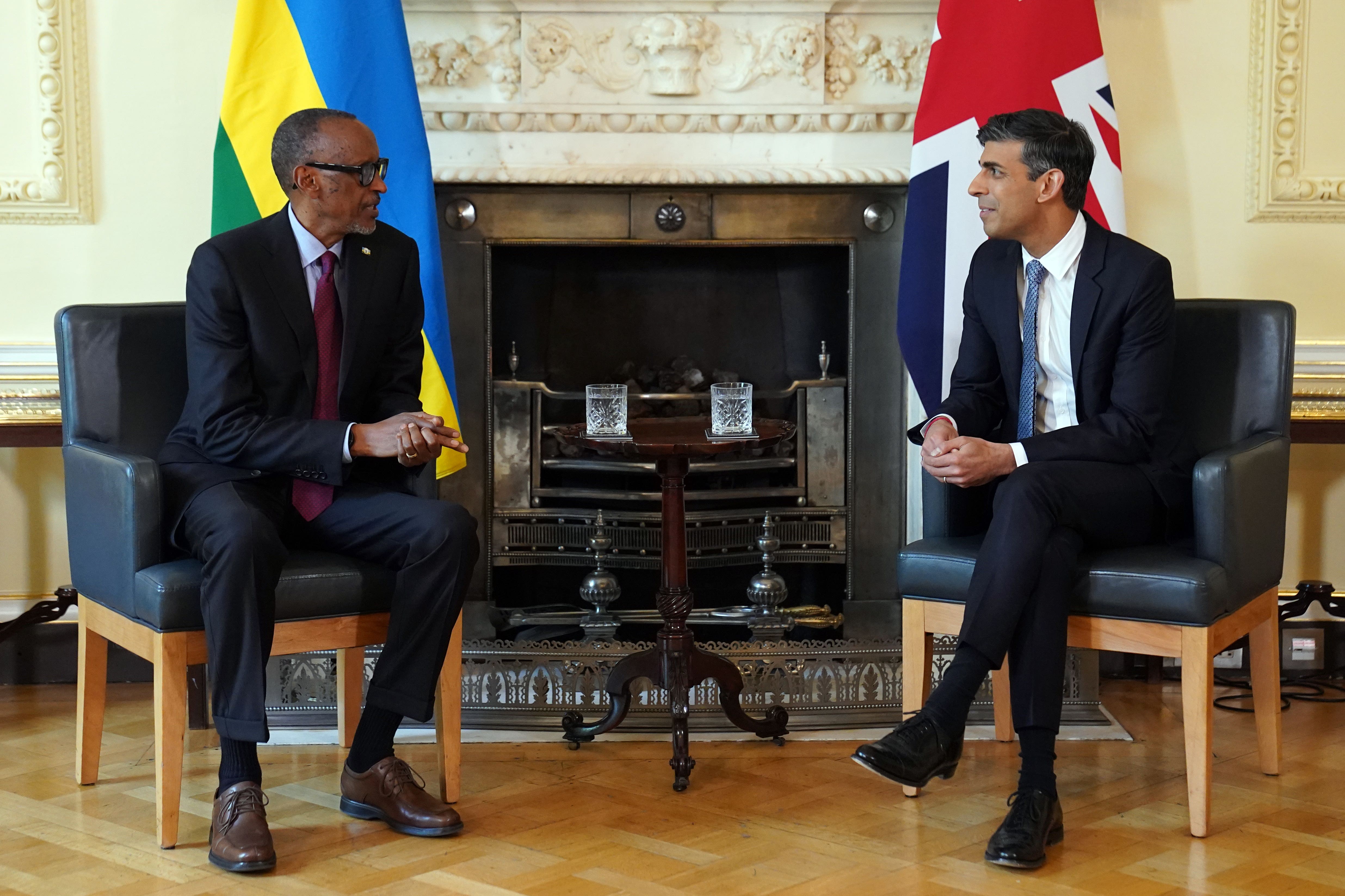 <p>Prime Minister Rishi Sunak and Rwanda president Paul Kagame (PA)</p>