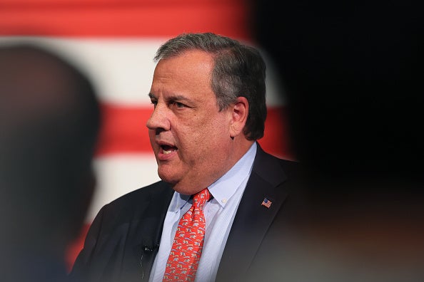 <p>Former New Jersey Gov. Chris Christie speaks at a town-hall-style event at the New Hampshire Institute of Politics at Saint Anselm College</p>