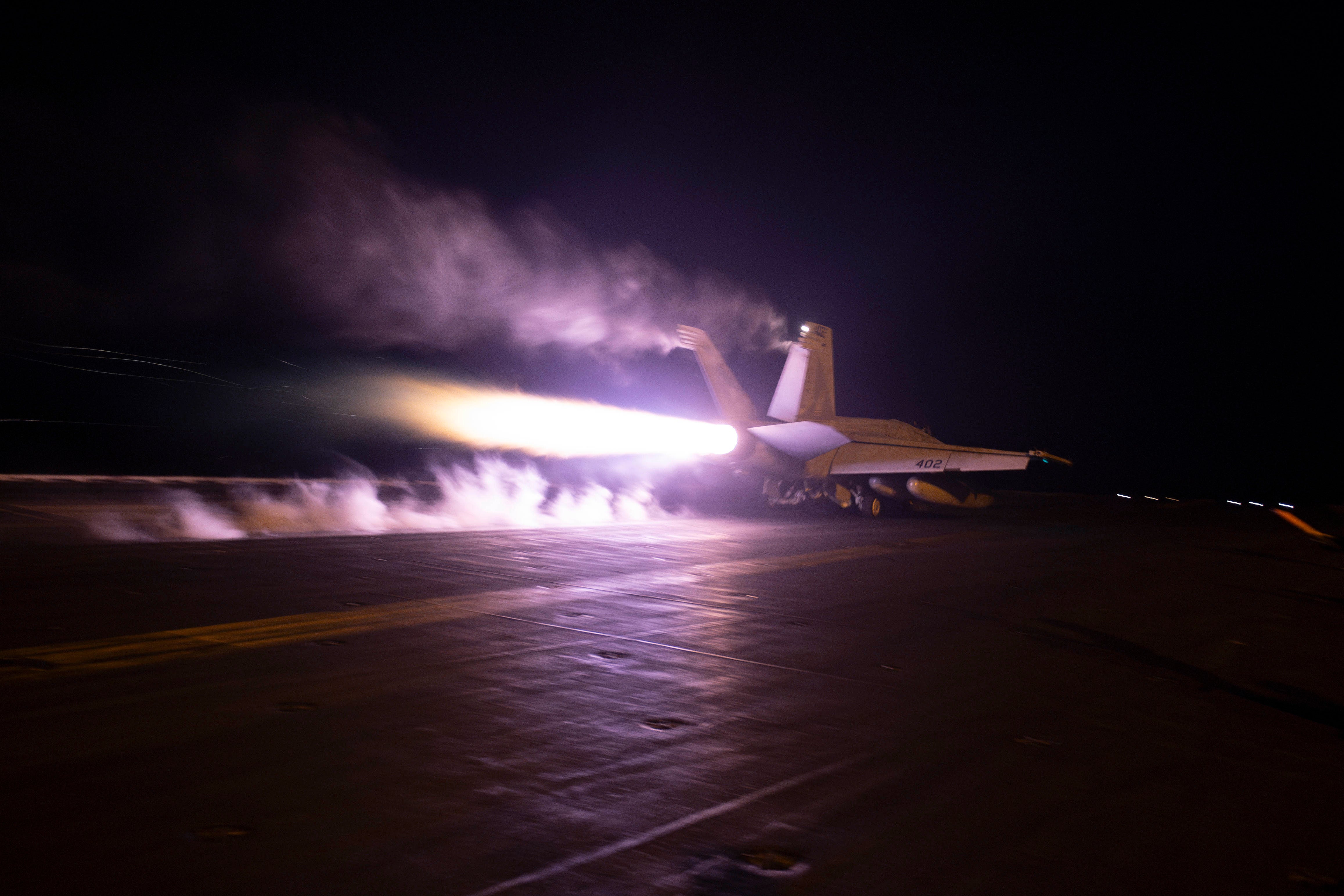

<p>An American aircraft launching from USS Dwight D. Eisenhower on Saturday</p>
<p>” height=”3086″ width=”4629″ layout=”responsive” i-amphtml-layout=”responsive”><i-amphtml-sizer slot=