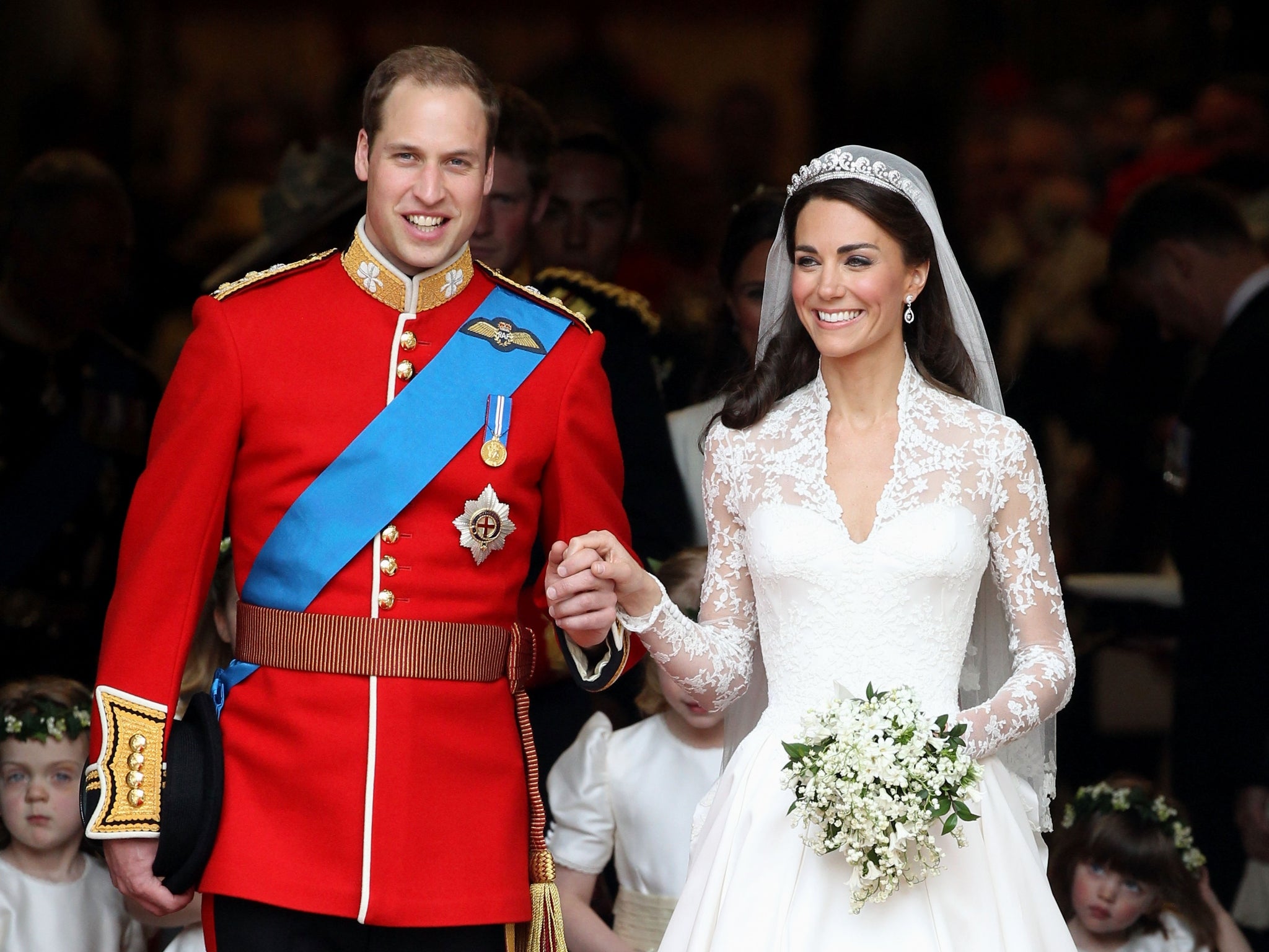 Prince William and Kate Middleton on their wedding day in 2011