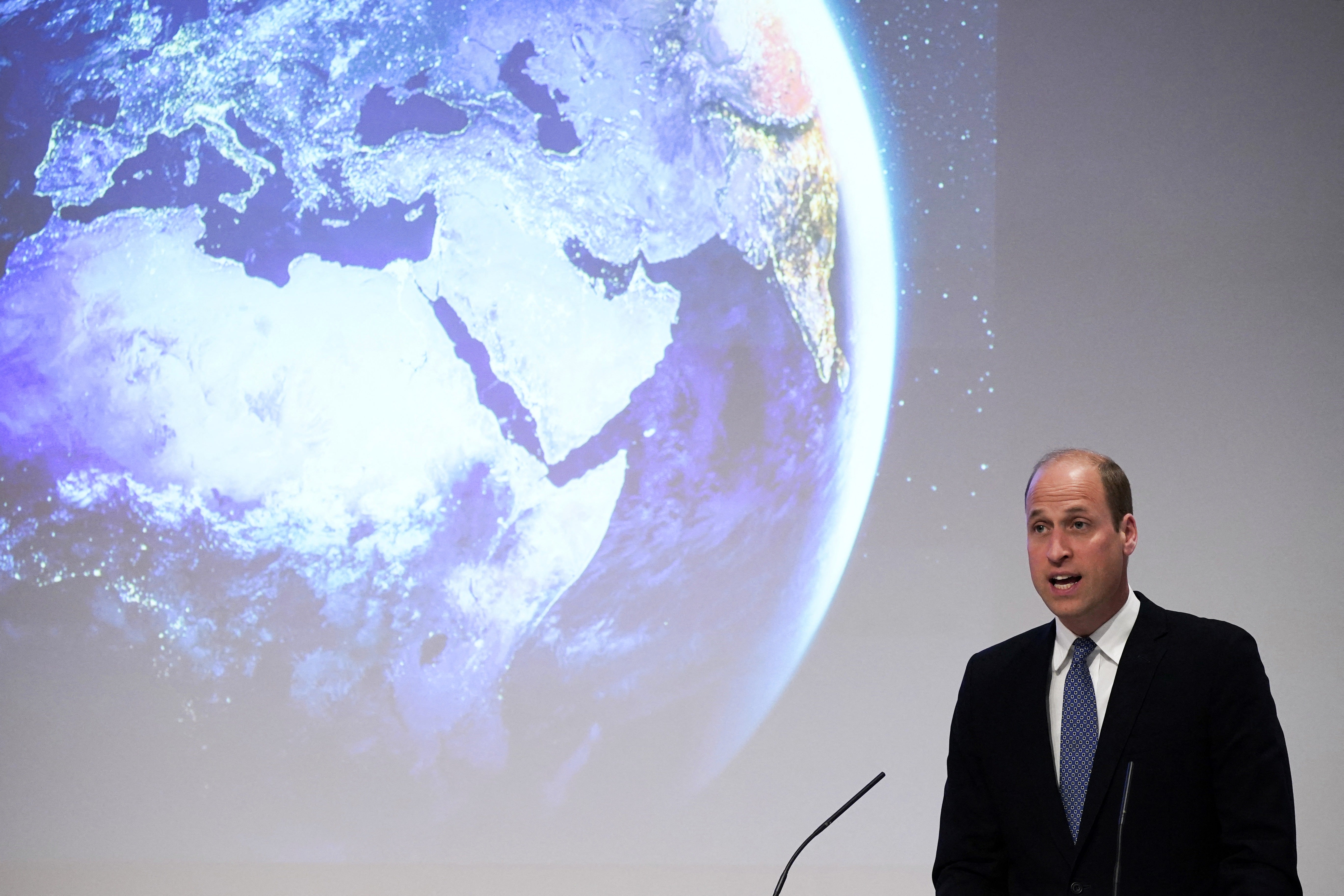 Prince William delivered a speech today at the London hospital where he and his children were born