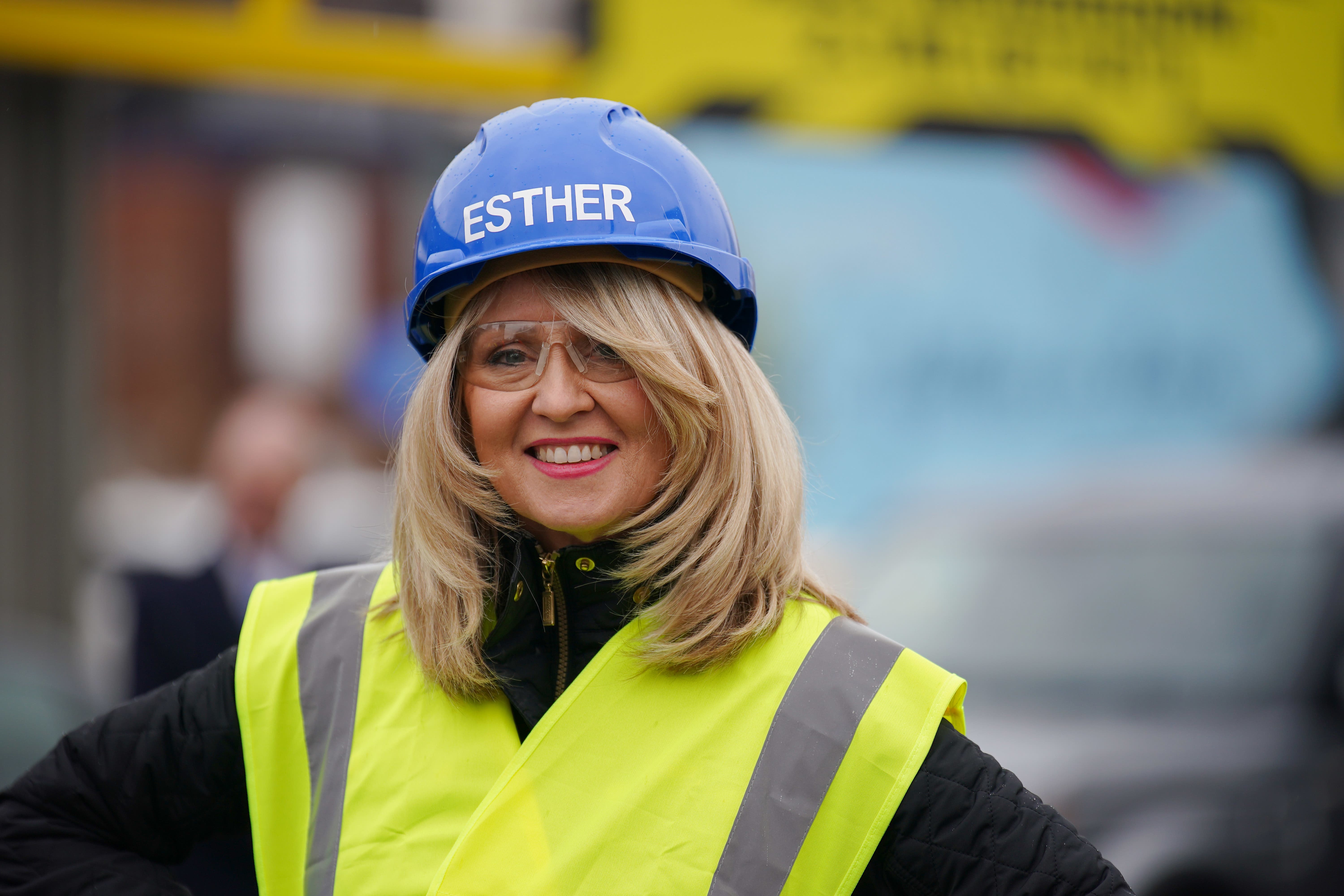 Conservative MP Esther McVey in Leigh in Greater Manchester last March