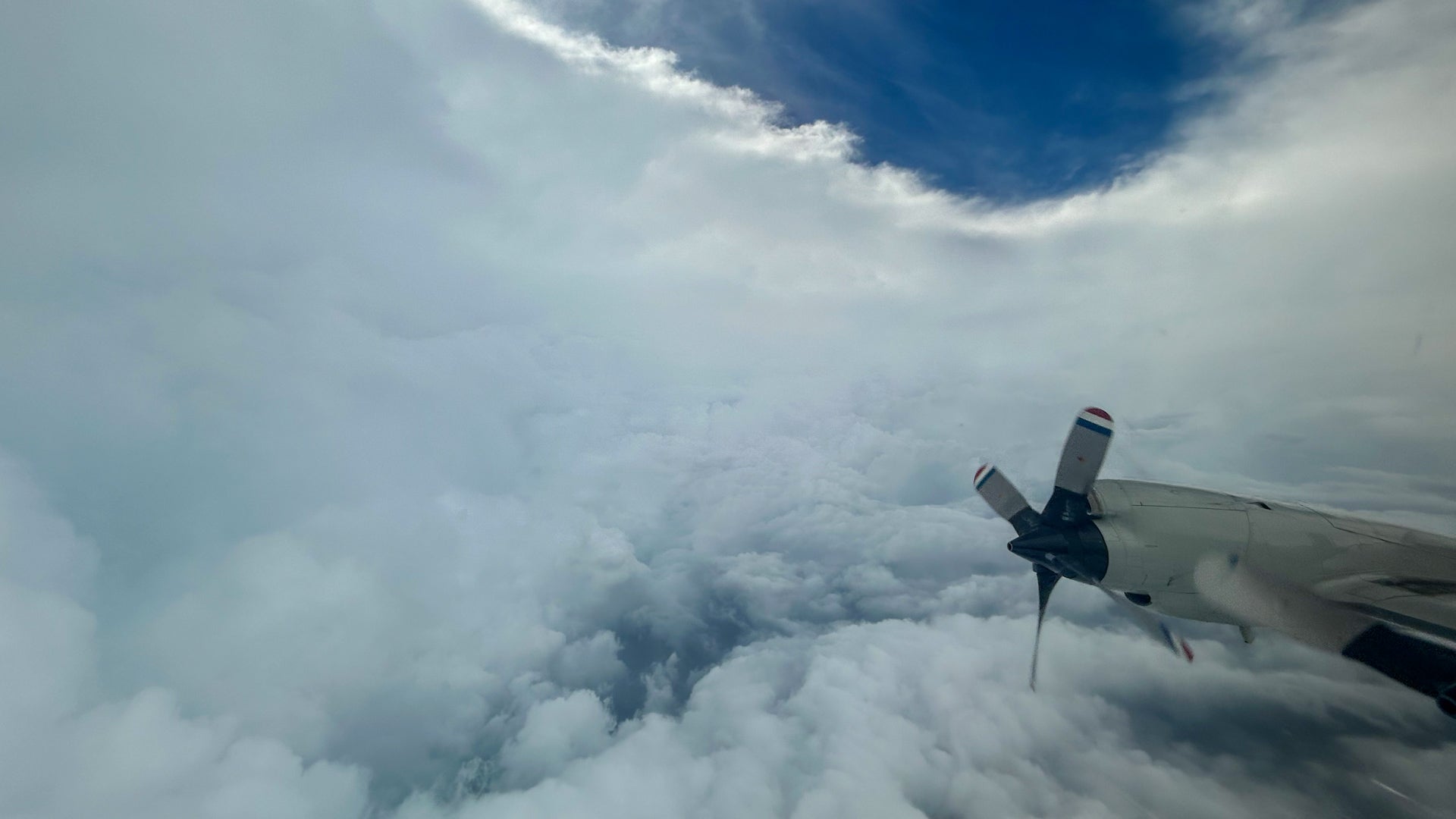 NOAA sent a manned aircraft into the eye of Hurricane Beryl, pictured, to collect data