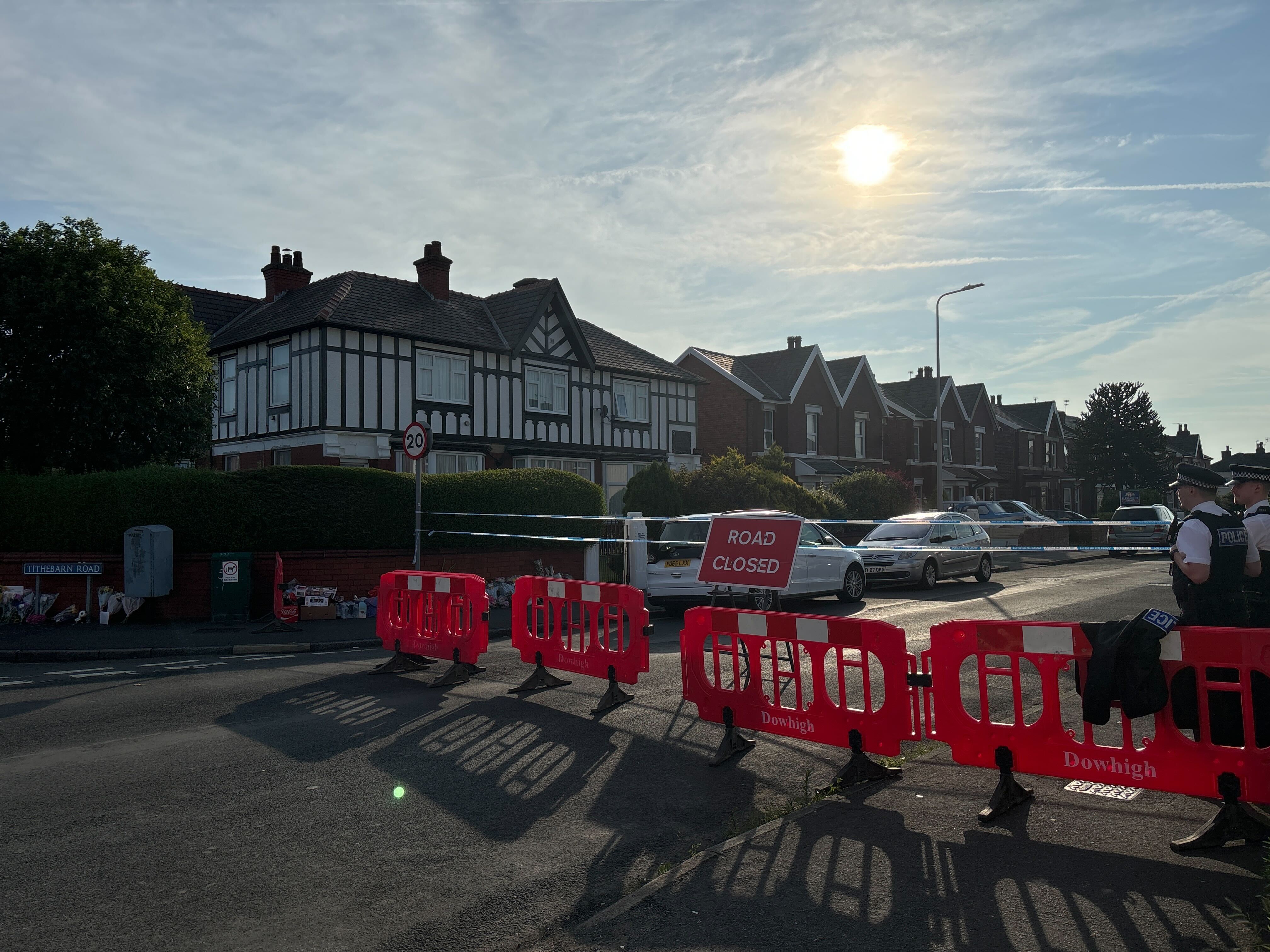 Road closures remain in place on Tuesday morning after the knife attack in Southport