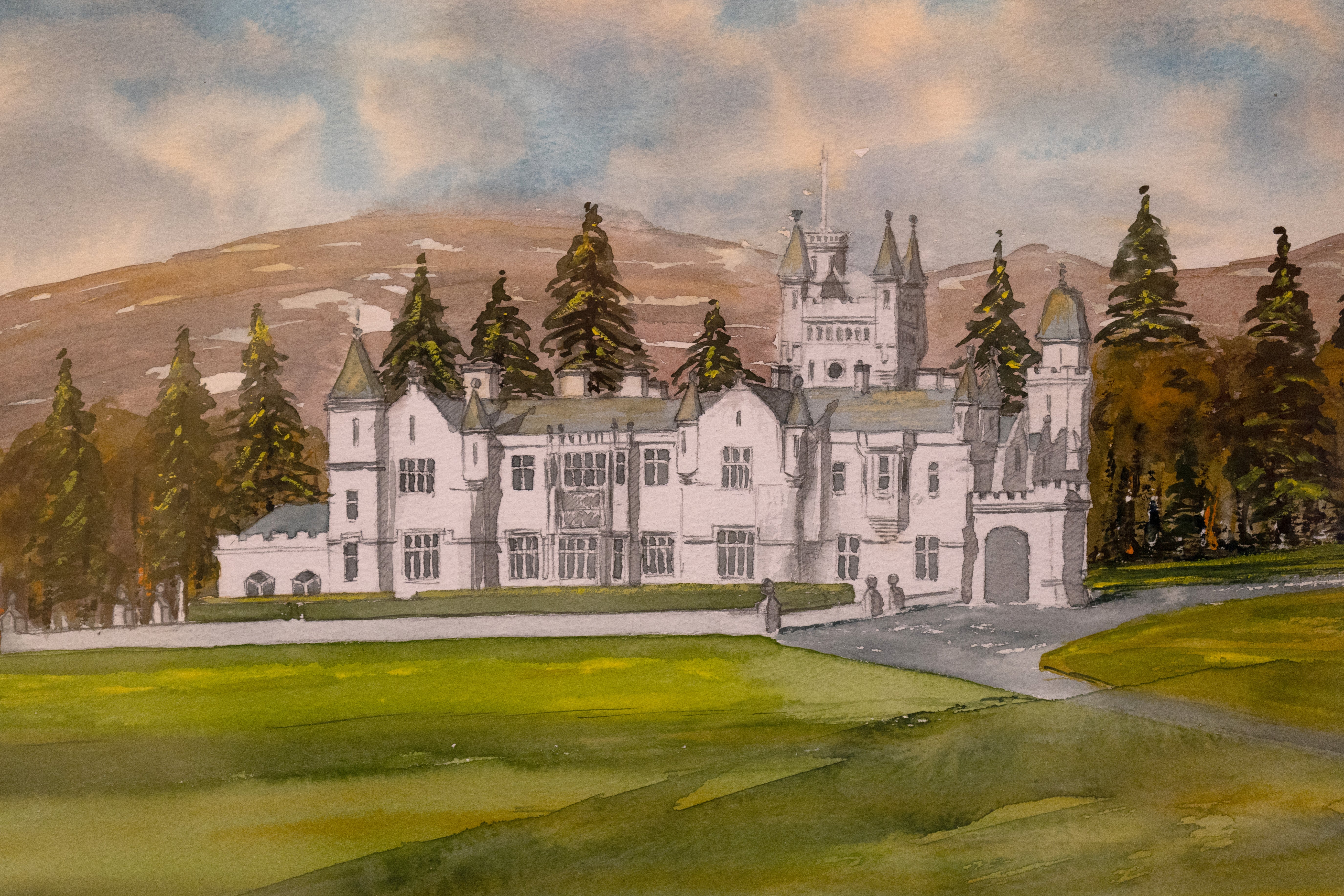 Balmoral Castle painted by King Charles.