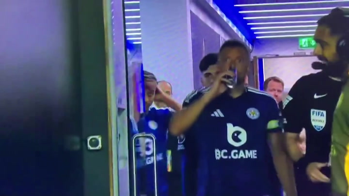 Jamie Vardy downs can of Red Bull minutes before scoring on Premier League return