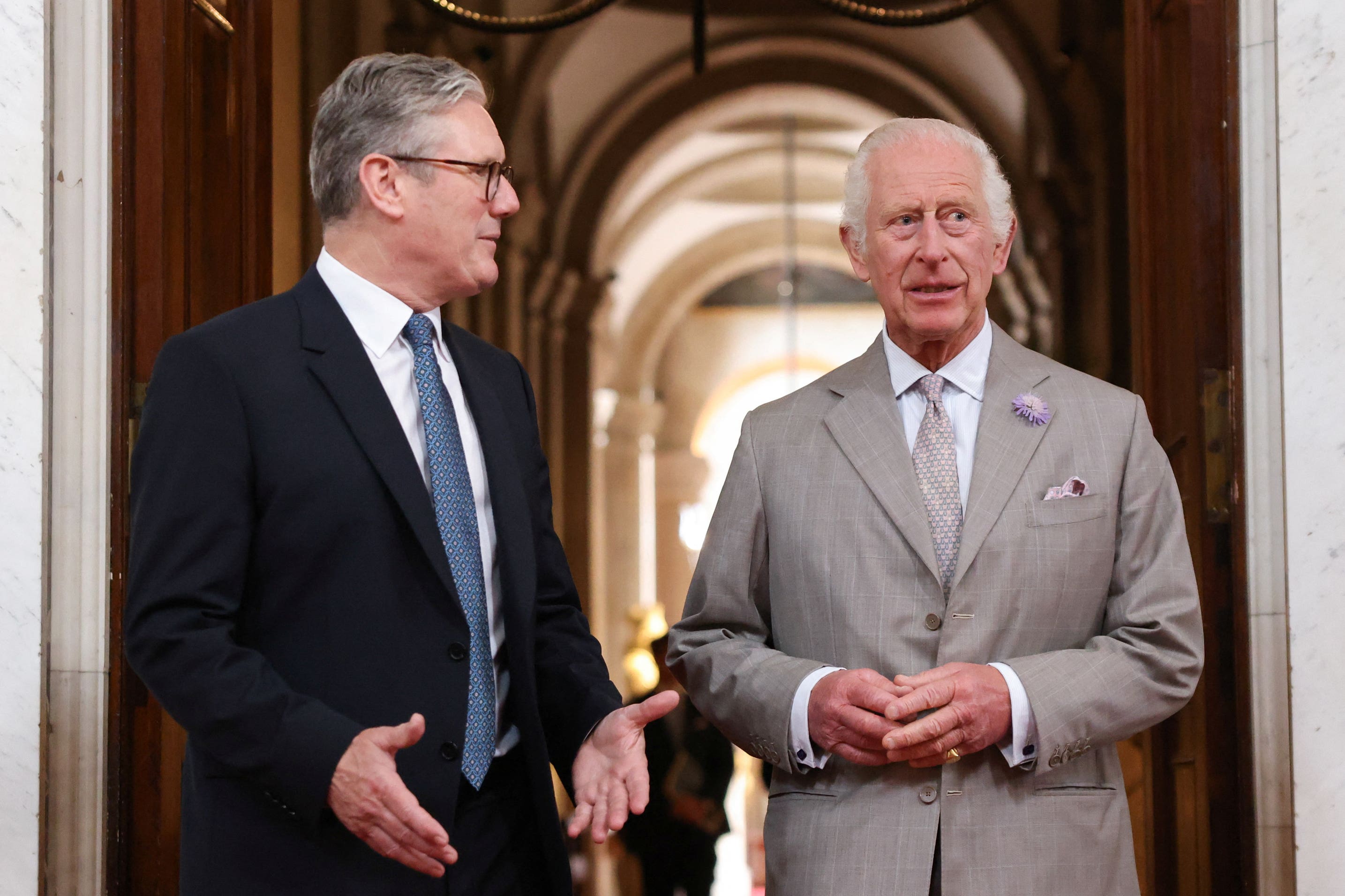 The King will meet business leaders alongside Sir Keir Starmer at St Paul’s on Monday (PA)