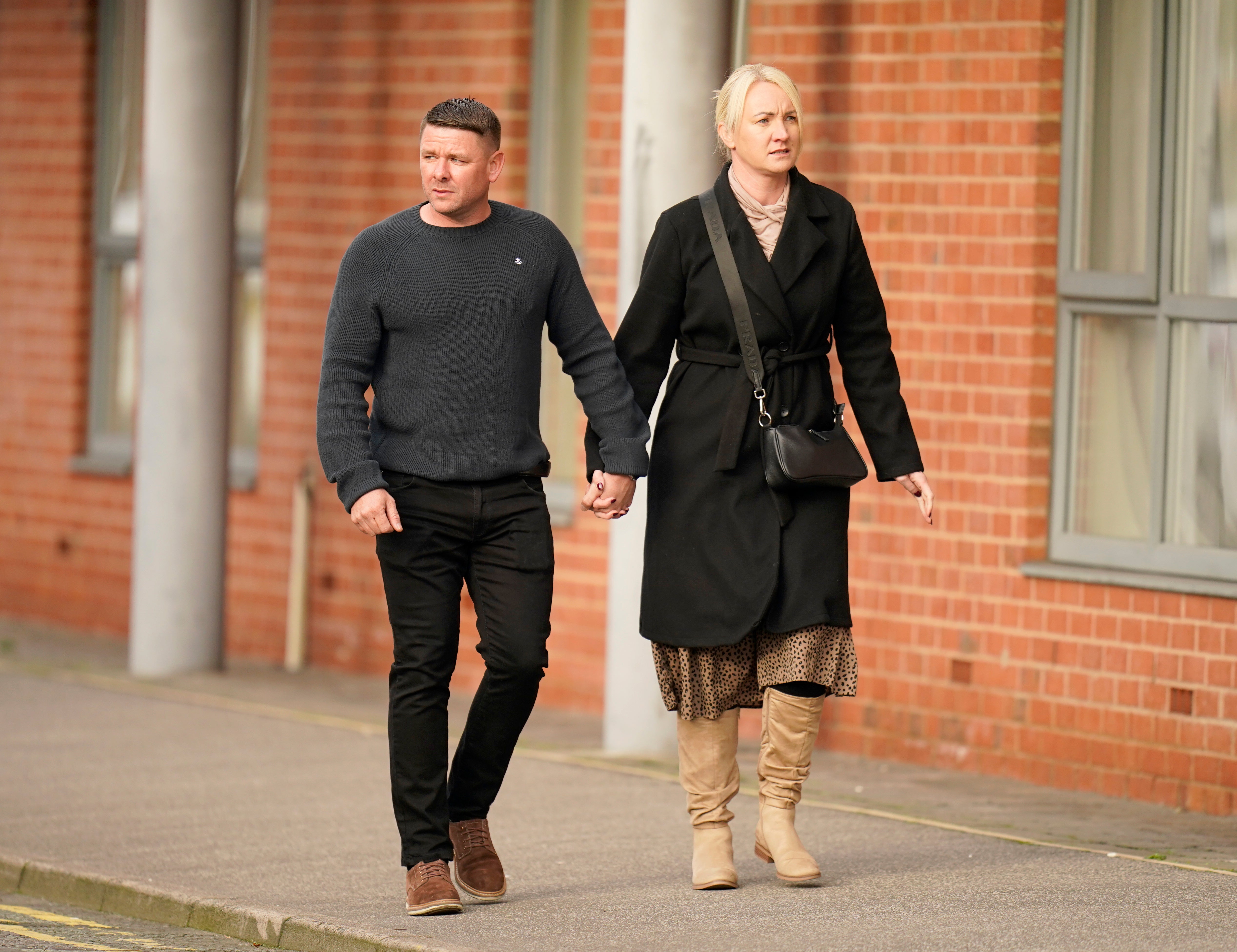 Mr Spooner as seen arriving at Cheshire Coroner’s Court as the three-day probe into his daughter’s death is set to run there from Wednesday until Friday