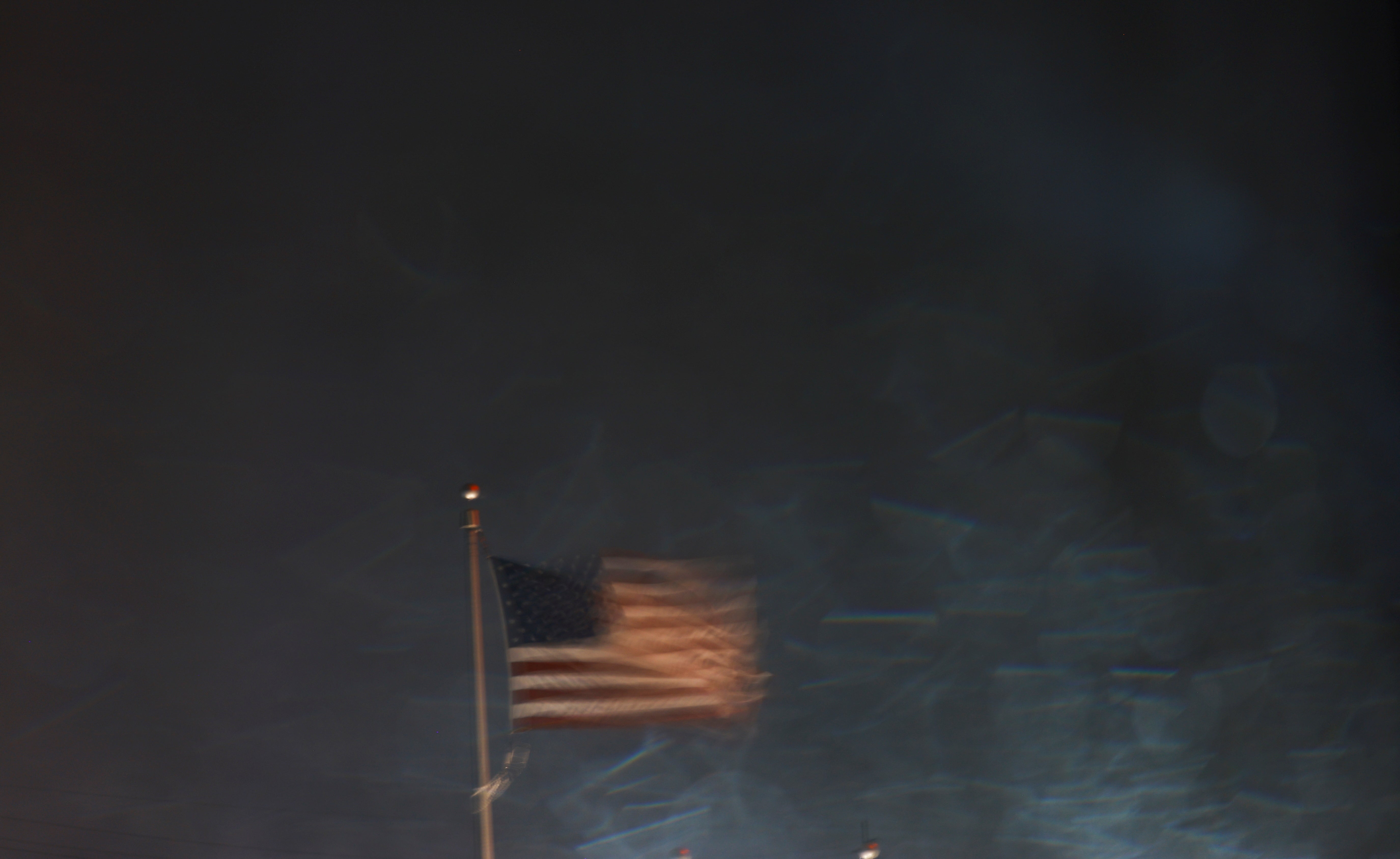 An American flag waves as Hurricane Milton approaches Orlando, Florida, on Wednesday.