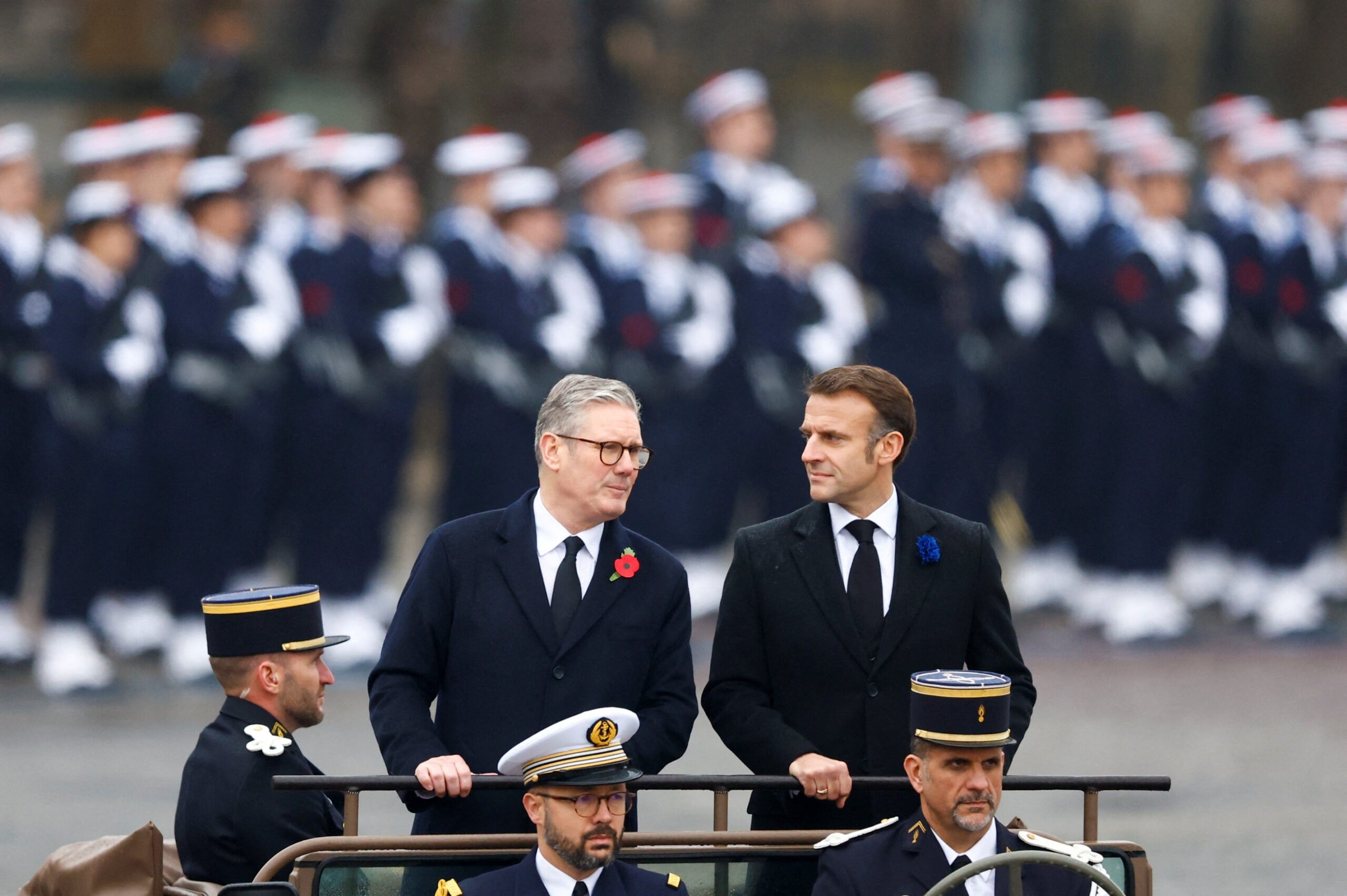 Keir Starmer joins Macron for Armistice Day as leaders discuss Trump and Nato - live