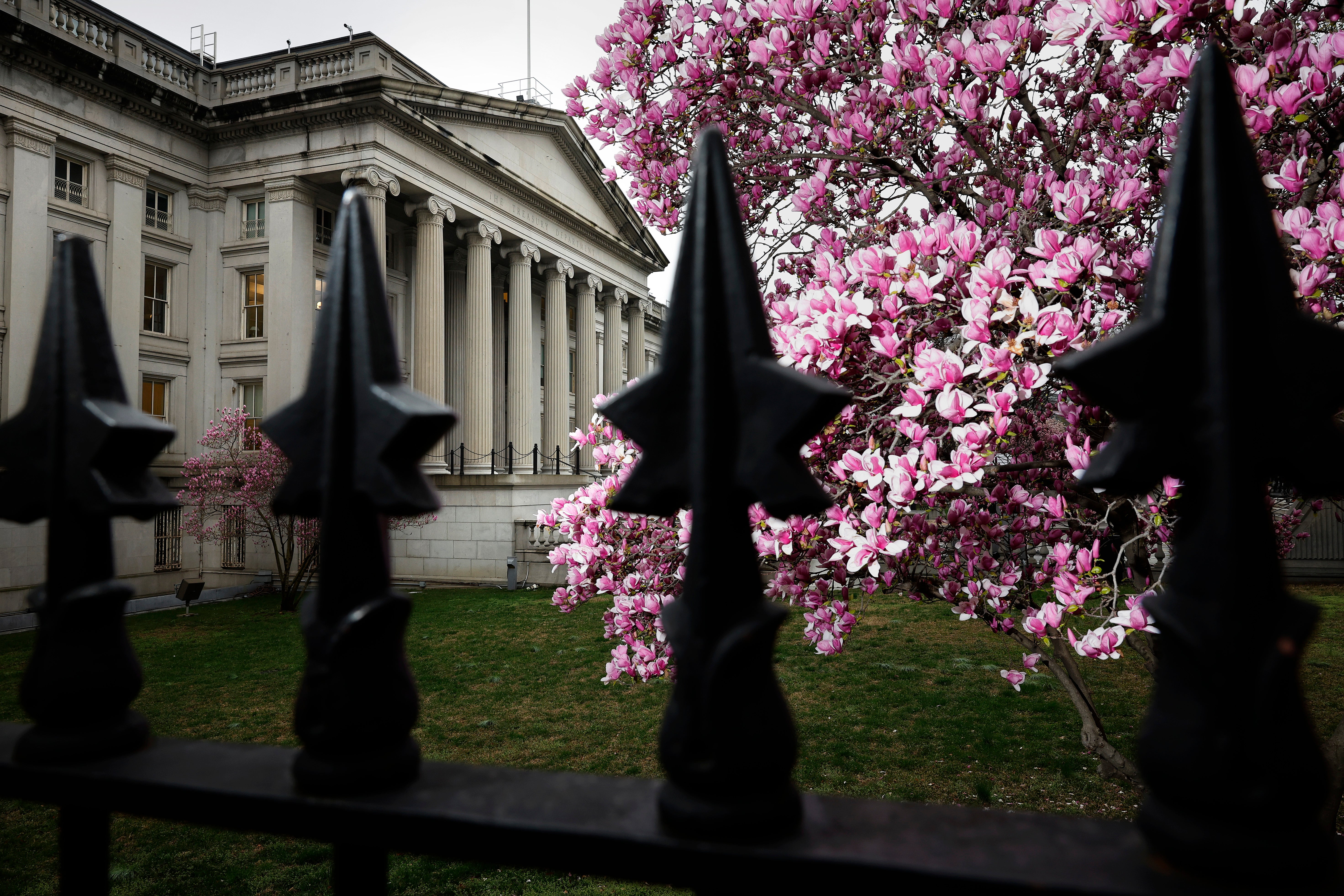 The exterior of the U.S. Department of Treasury building. The department was notified of a hack on December 8