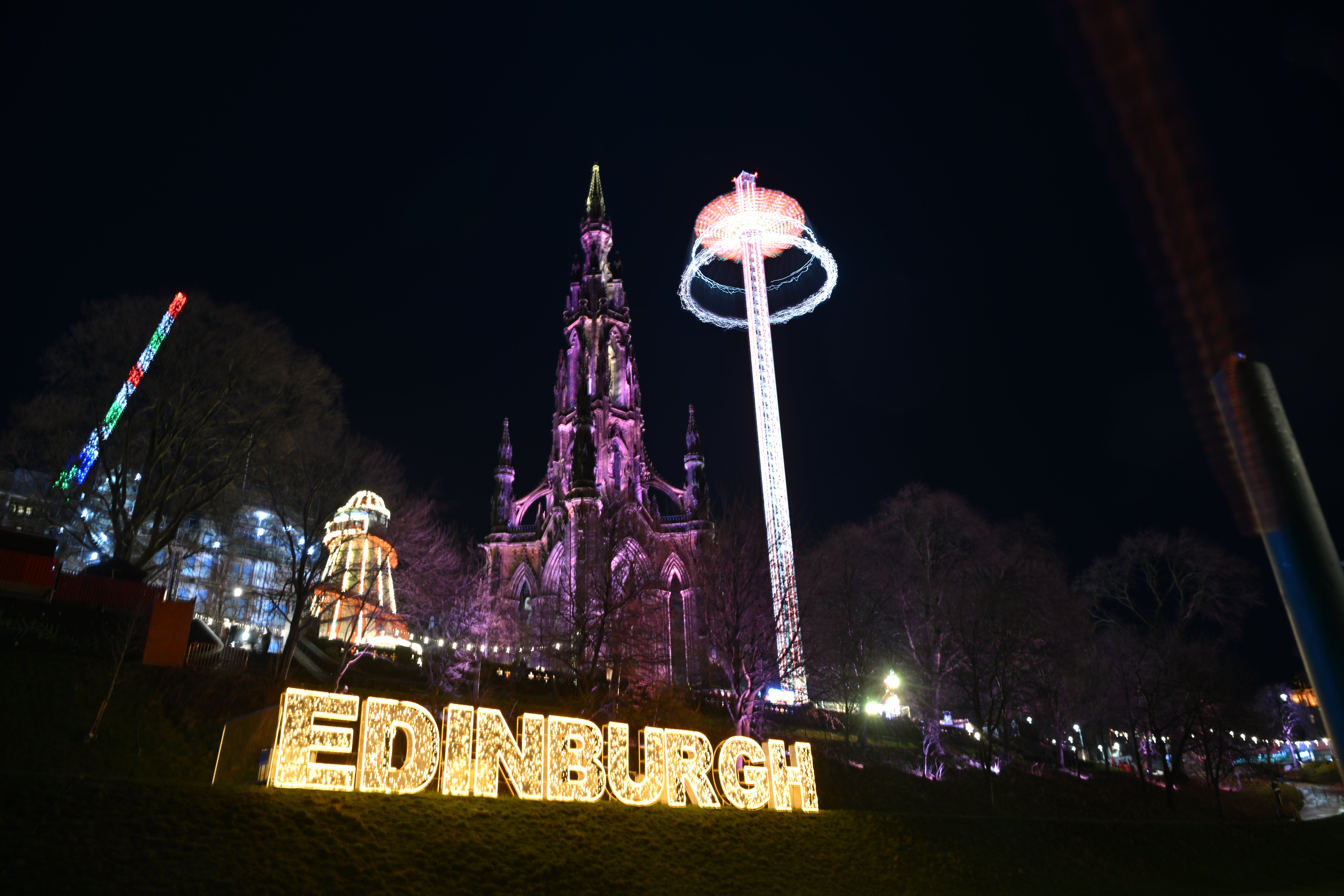 Princess Street Gardens Christmas market in Edinburgh after the street party and fireworks display planned for the city’s New Year were cancelled