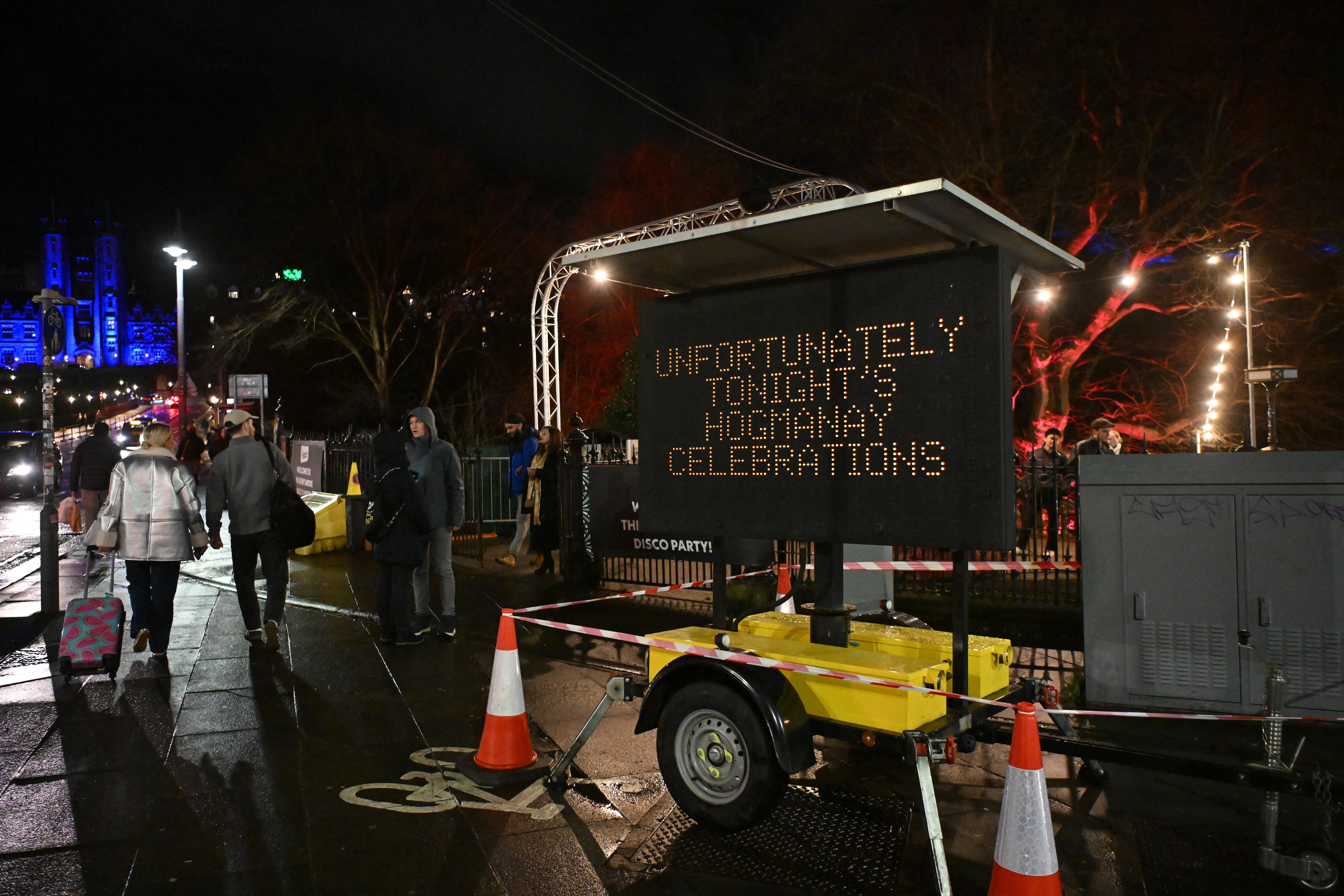 All outdoor events planned for Edinburgh's New Year were cancelled due to bad weather