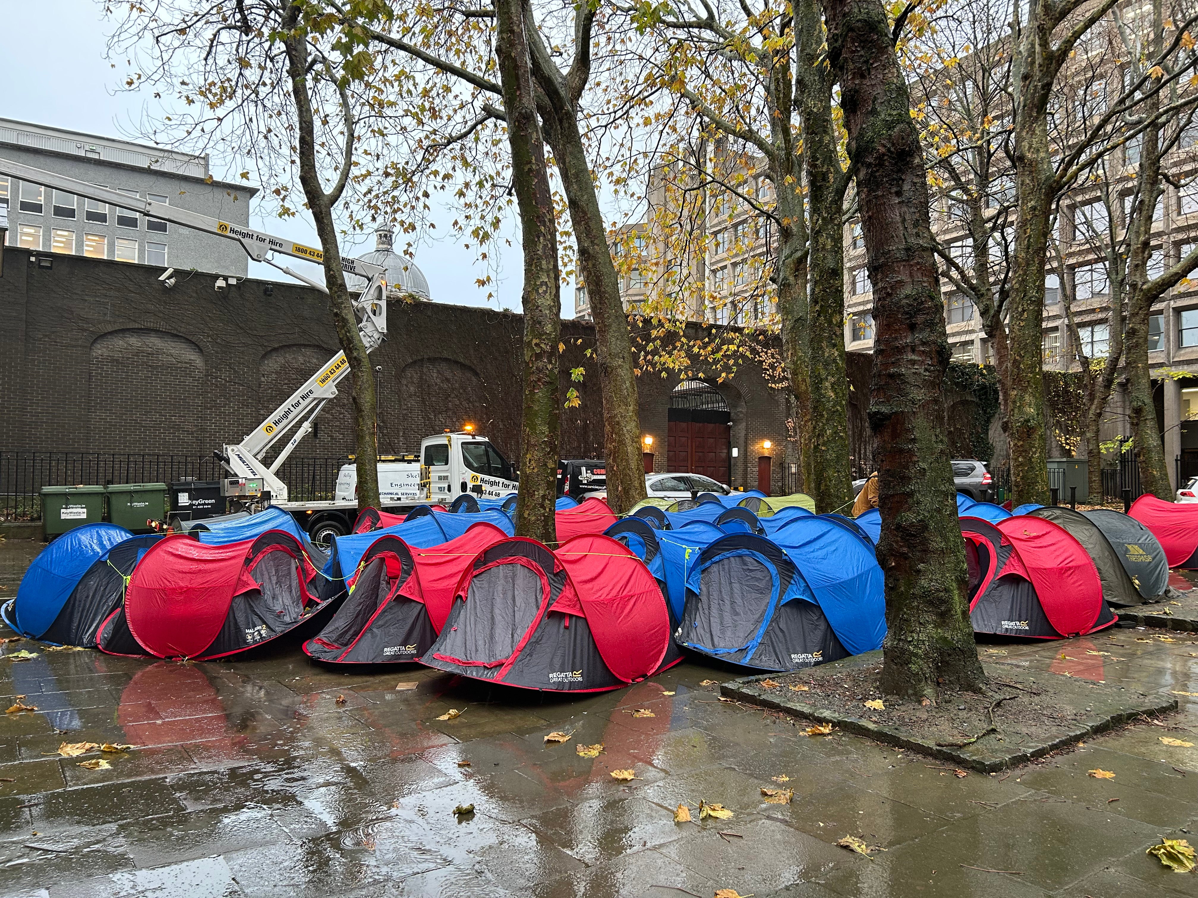 International protection applicants living in tents in Dublin City