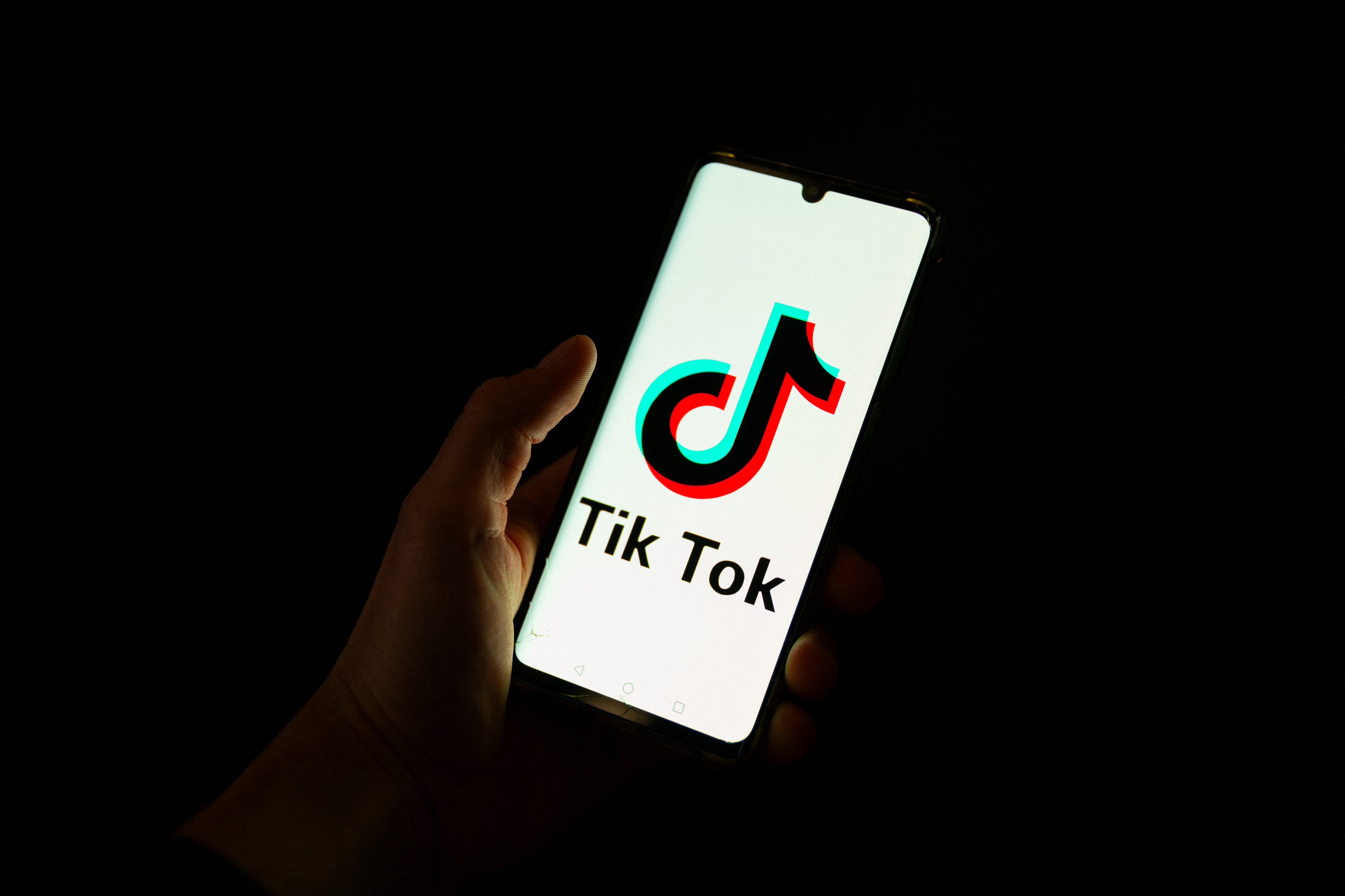 TikTok app icon on phone