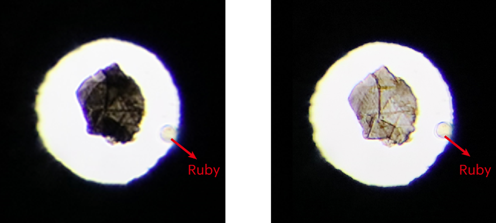 Microscopic view of hard diamond samples