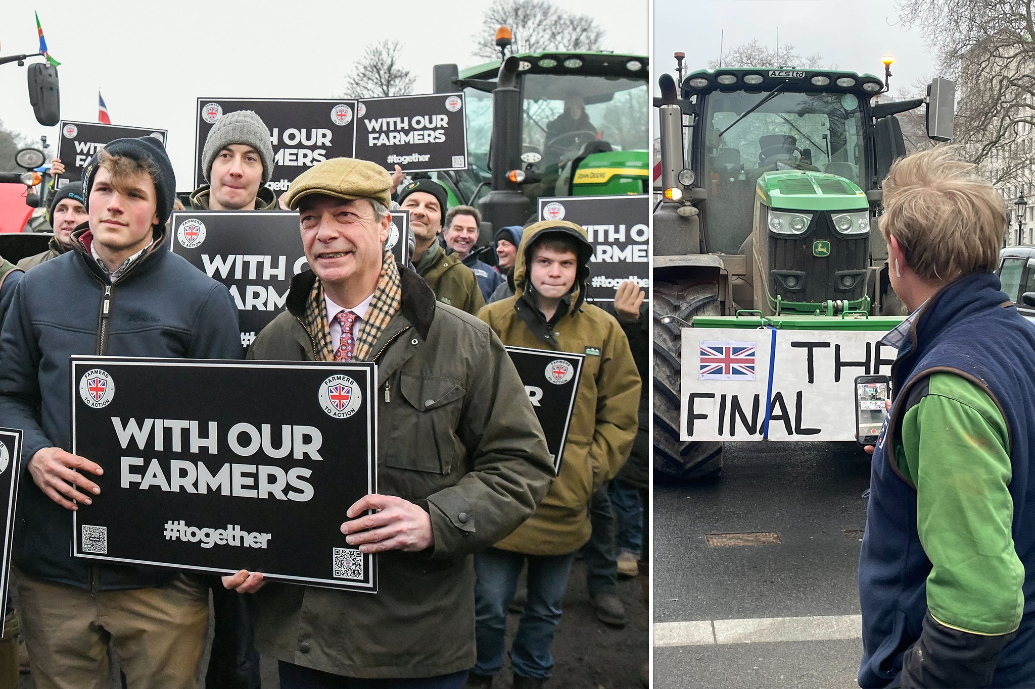 Farmers protest live: Farage calls for end to ‘death taxes’ as tractors flood London