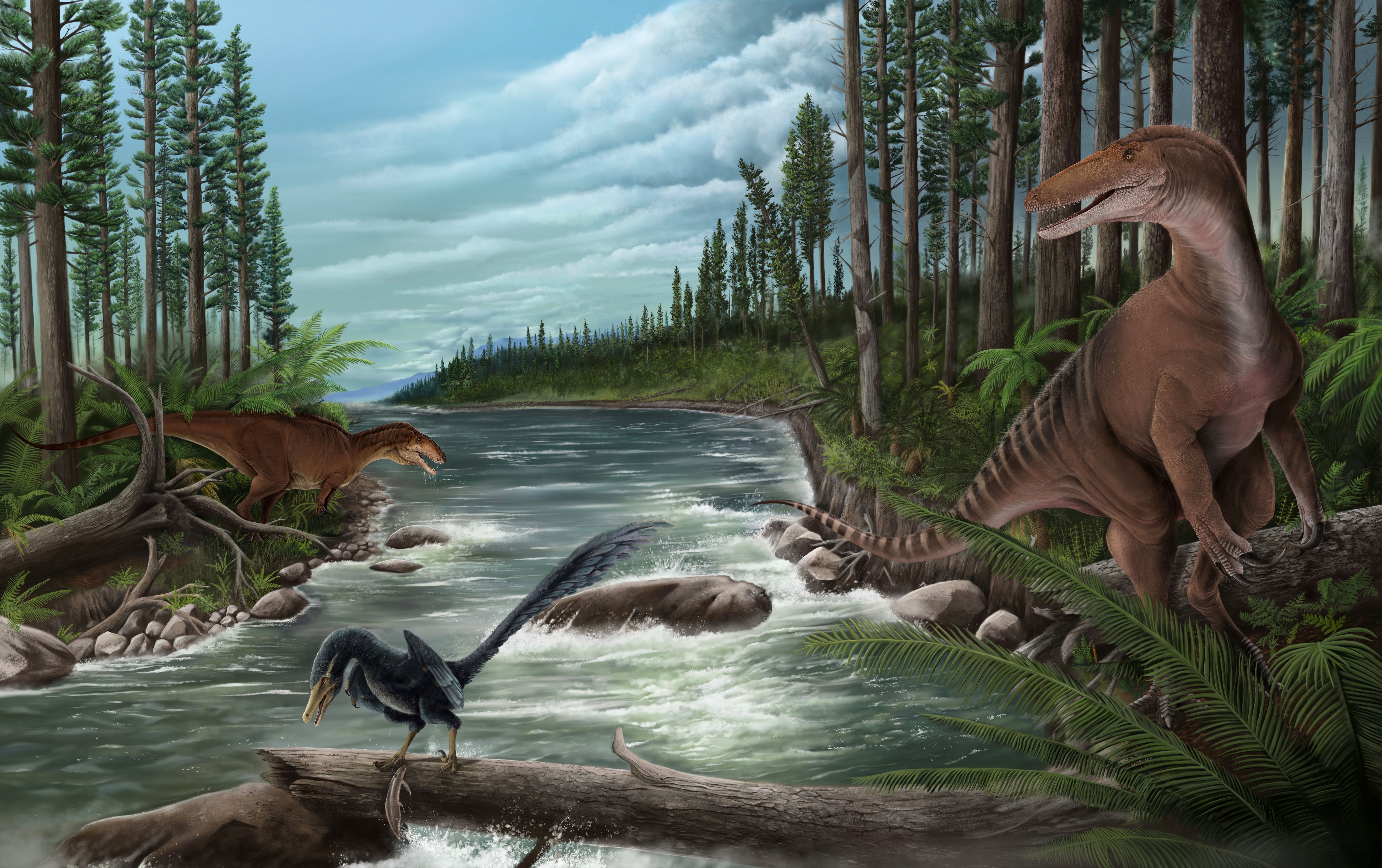 Artistic rendition of Cretaceous Australia landscape