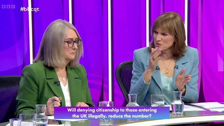 Question Time’sFiona Bruce and Labour minister in heated clash over migrant crackdown