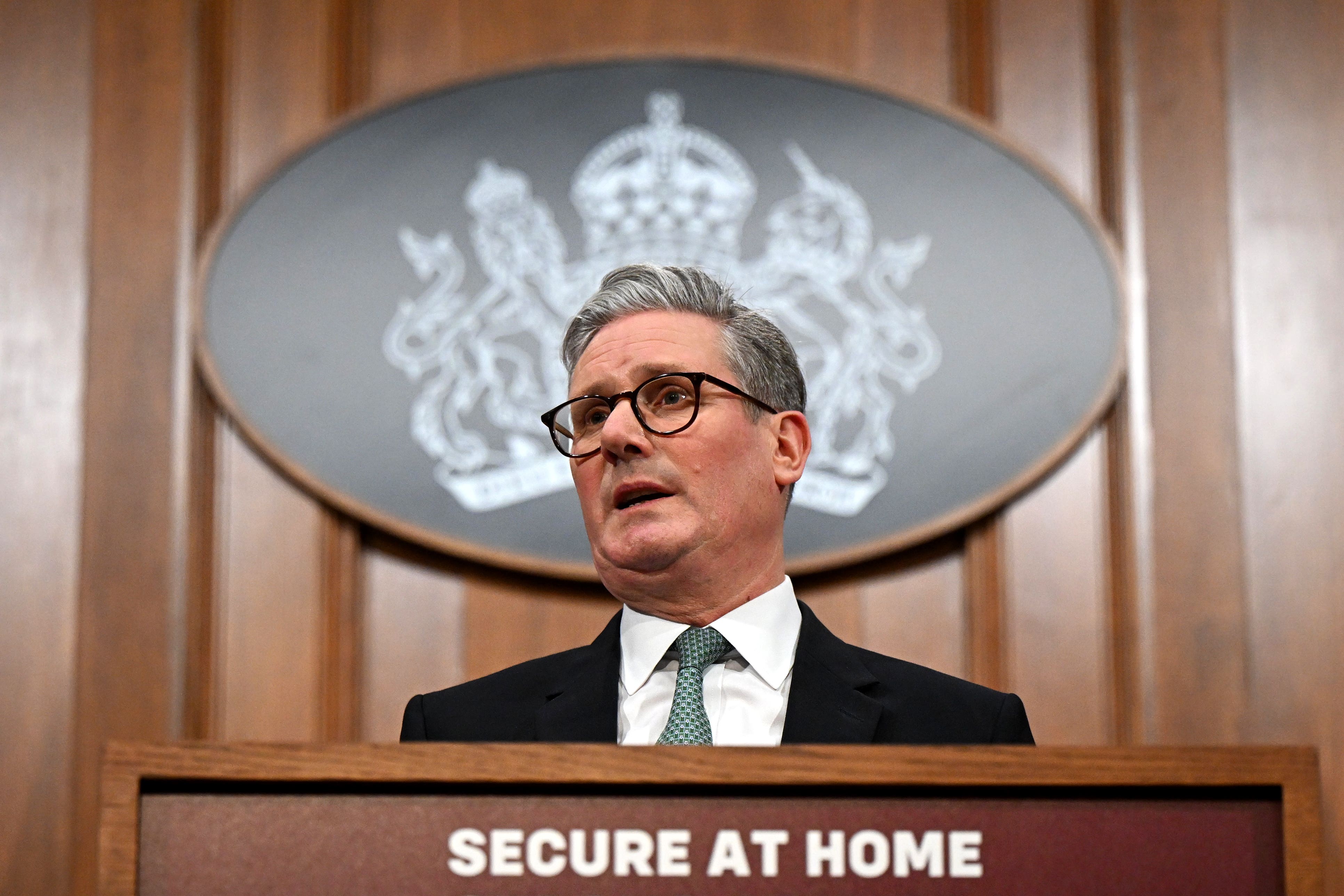 Prime Minister Sir Keir Starmer delivers a statement on defence spending in the Downing Street Briefing Room (Leon Neal/PA)