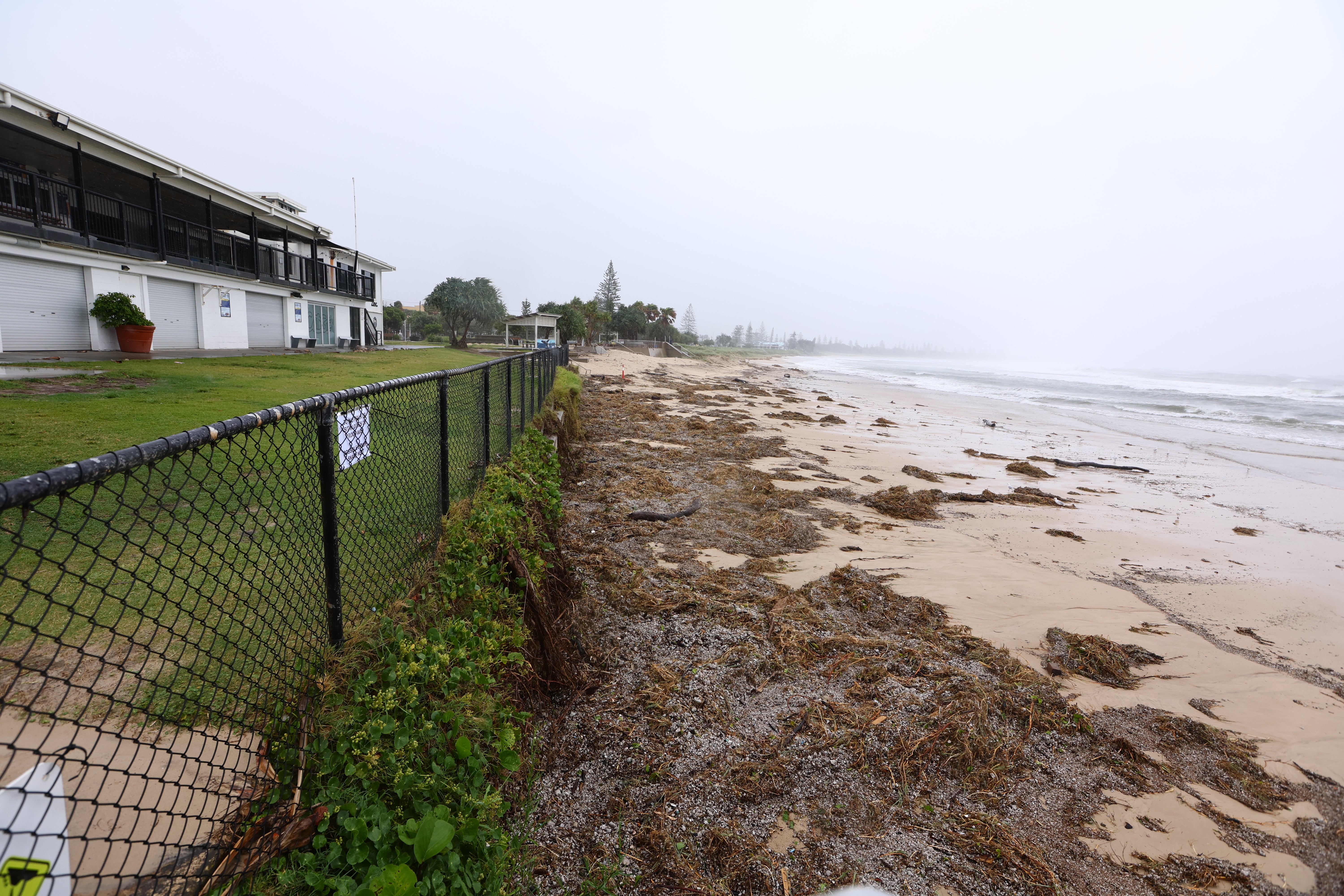 Beach erosion at Kingscliff in Northern New South Wales, Australia, 06 March 2025