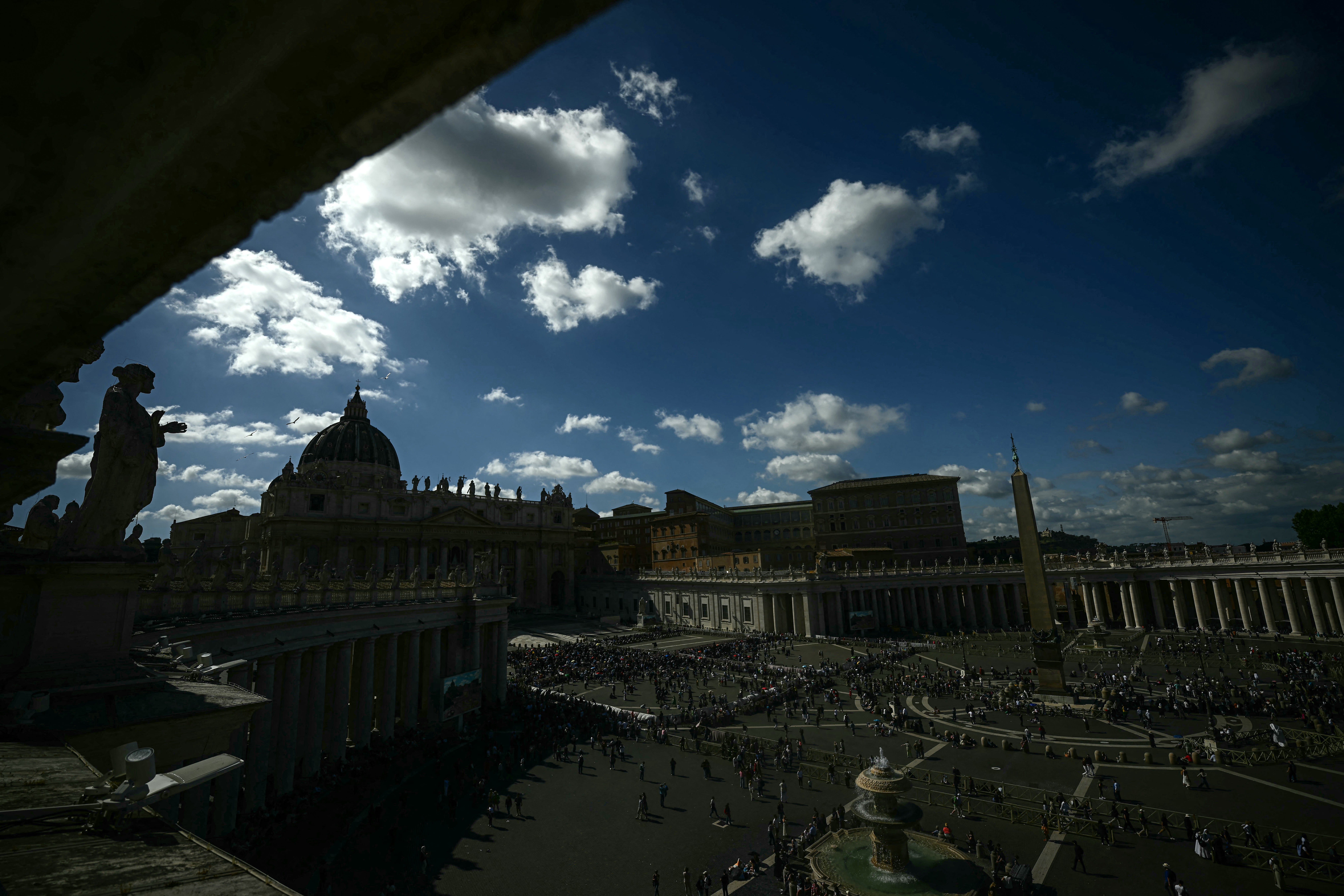 The view of St Peter's square on the second day of the conclave