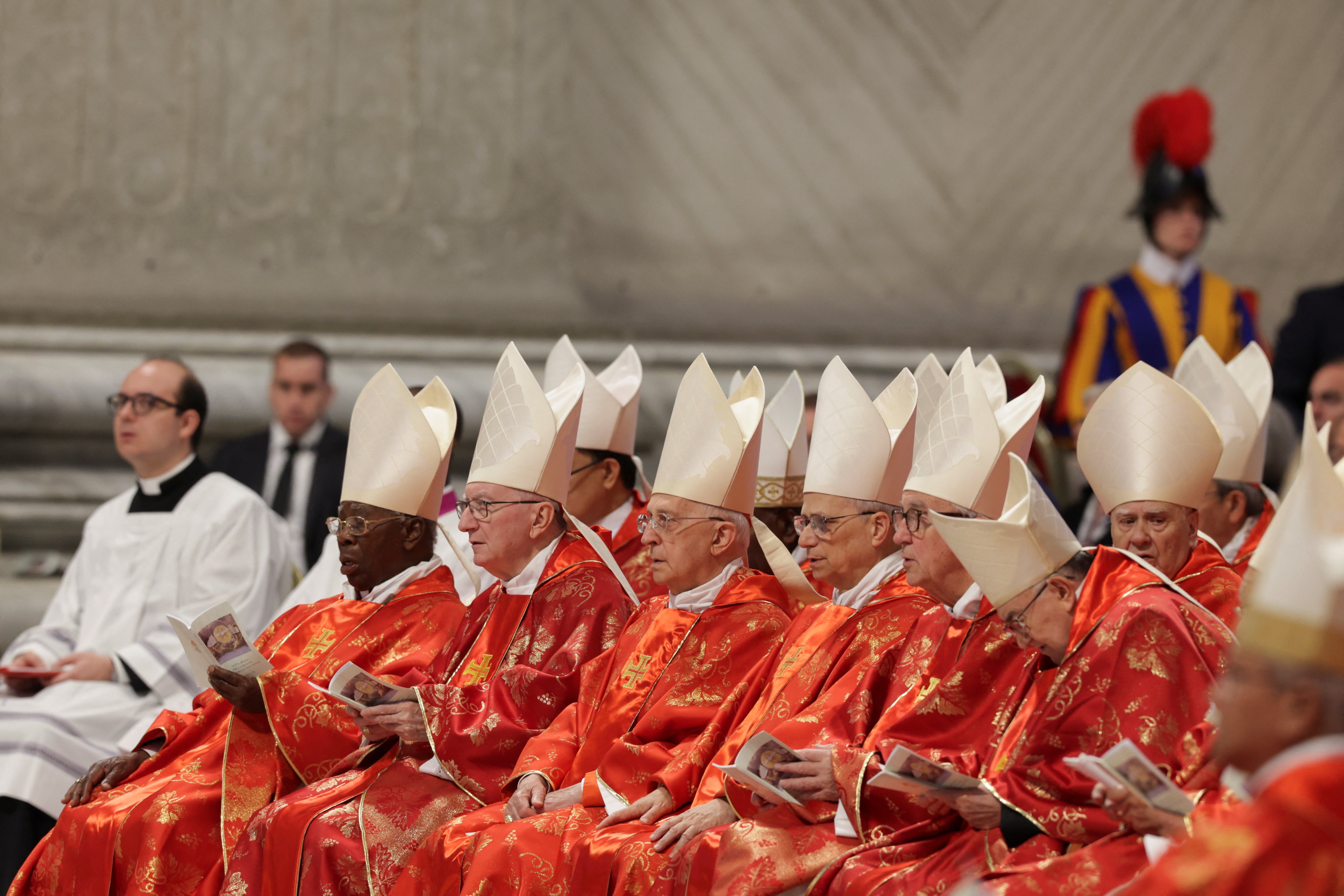 Cardinals at the mass at St Peter’s Basilica