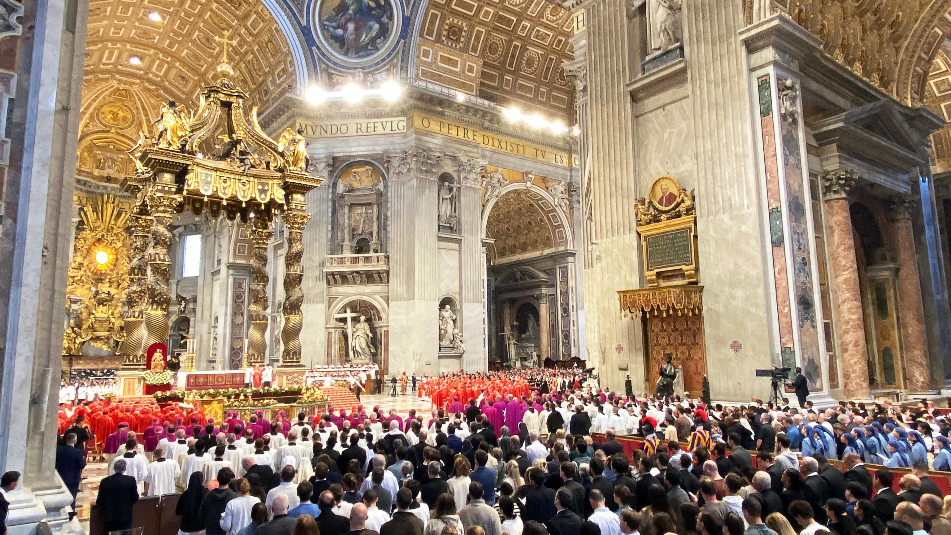 A large congregation gathered for the mass