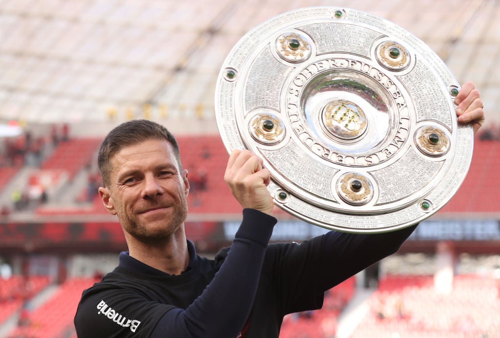 Xabi Alonso led Bayer Leverkusen to their first Bundesliga title